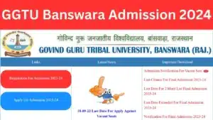 GGTU Banswara Admission 2024