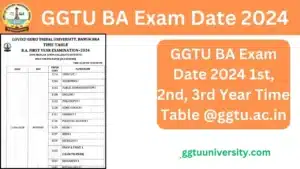 GGTU BA Exam Date 2024