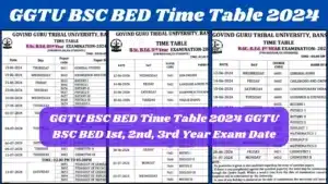 GGTU BSC BED Time Table 2024Released