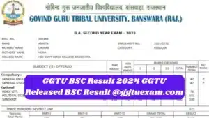 GGTU BSC Result 2024 Released Check your bsc result