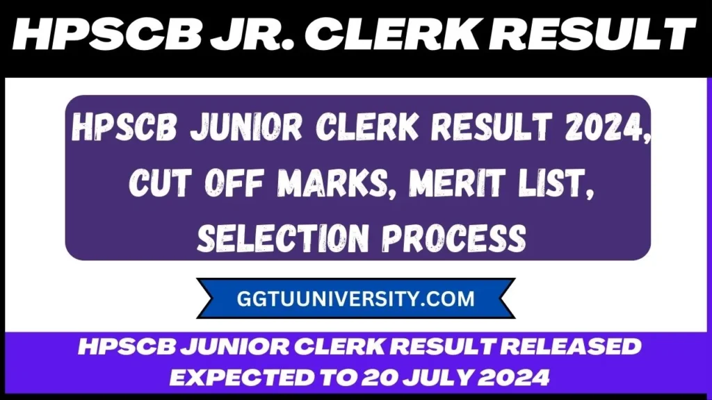 HPSCB Junior Clerk Result 2024 Release Date